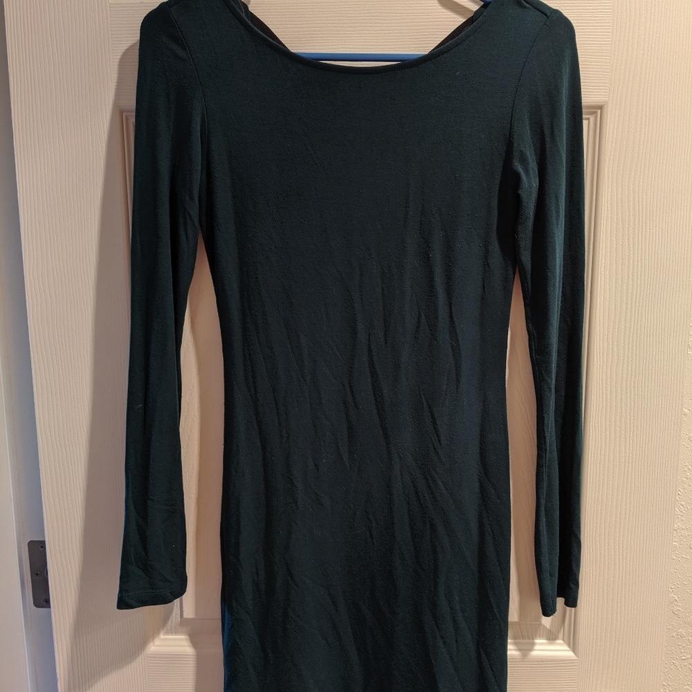Dark green mini dress